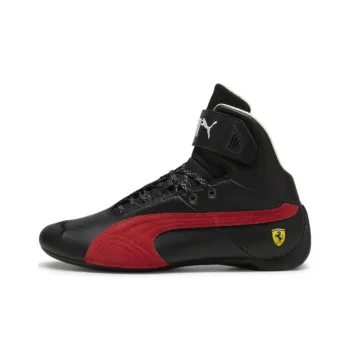 PUMA Ferrari Future Cat Anti Slip Wear Resistant Mid Top Training Shoes Unisex Black Red