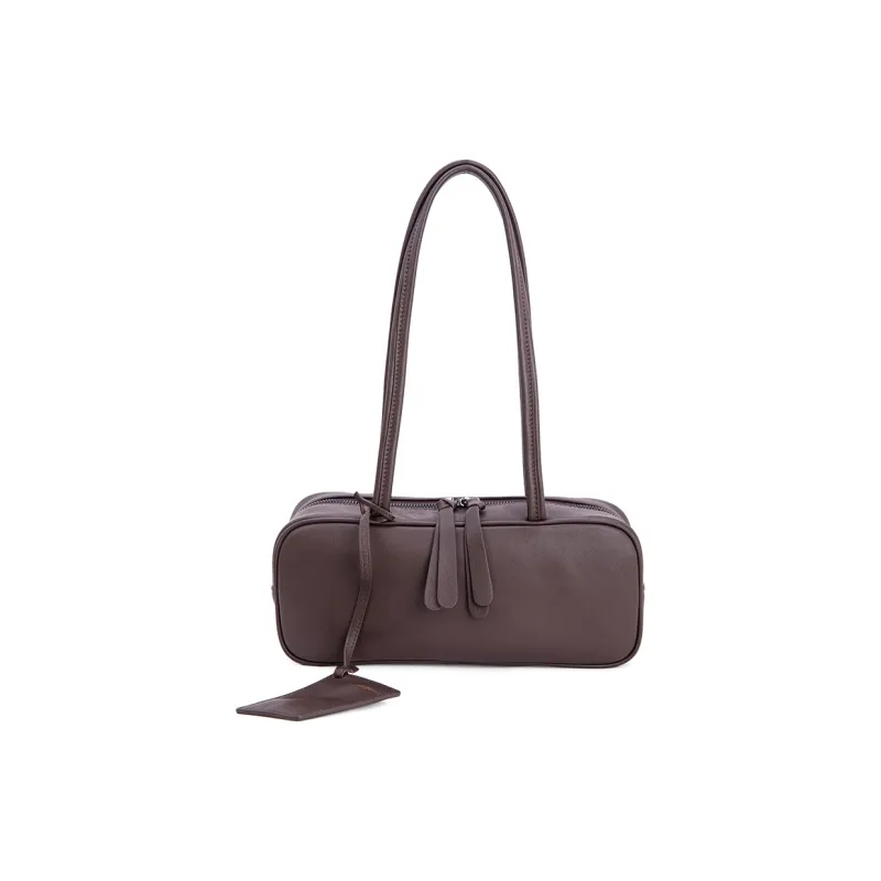 VENOF Cow Leather Shoulder Bag Medium Size Women's Caramel Tea/Coffee/Twilight Black-0