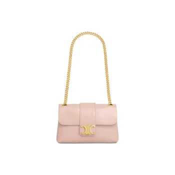 CELINE Patent Leather Calfskin Shoulder Bag, Crossbody Bag Women's Pink