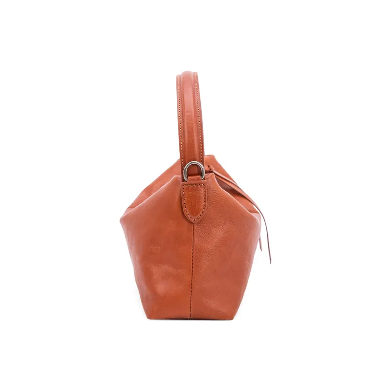 VENOF Genuine Cow Leather Shoulder Bag Dumpling Bag Handbag Small Size Women's Ebony/Kahlo/Desert Brown-10