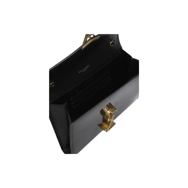 SAINT LAURENT Patent Leather Wallet Women's Black-3