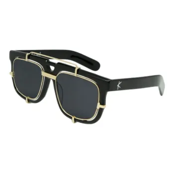 KESSLER Titanium Acetate Aviator Sunglasses Unisex Black