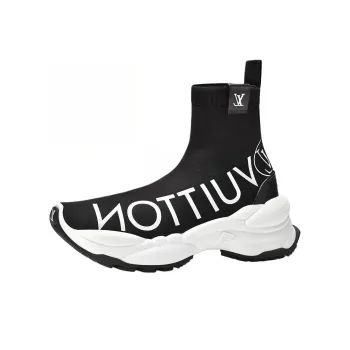 LOUIS VUITTON Run 55 High Top Casual Shoes Women's Black