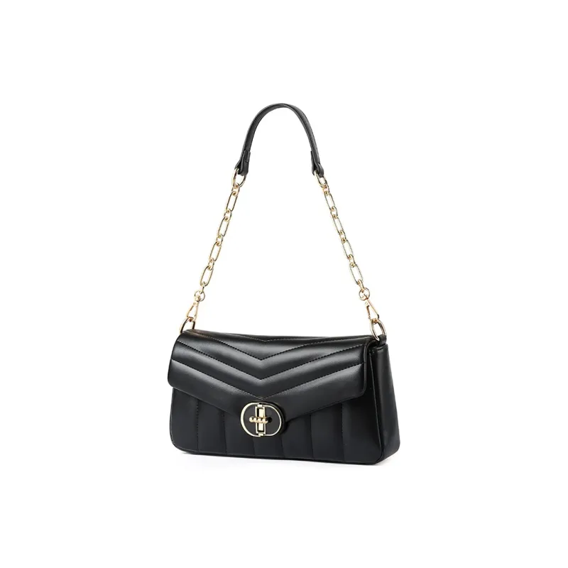 TUCANO Chanel Inspired Versatile Fashion Premium Chain Bag Crossbody Bag, Shoulder Bag Women's Classic Black-1