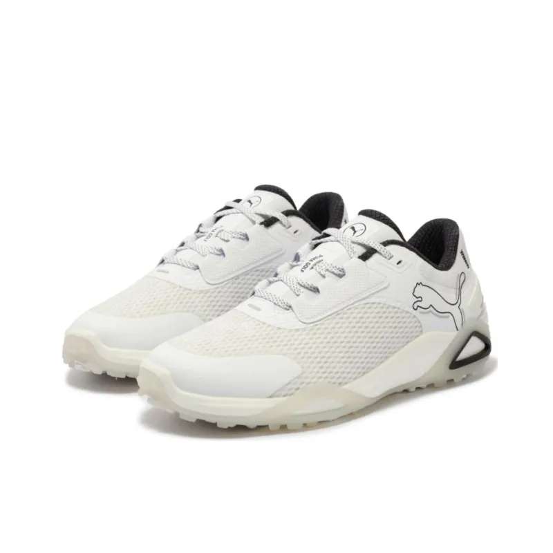 PUMA Golf Cushioning Slip Resistant Low Top Golf Shoes Men's White Black Gray-2