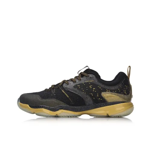 LINING Ranger Badminton Shoes Unisex Low-Top New Basic Black/Traditional Gold