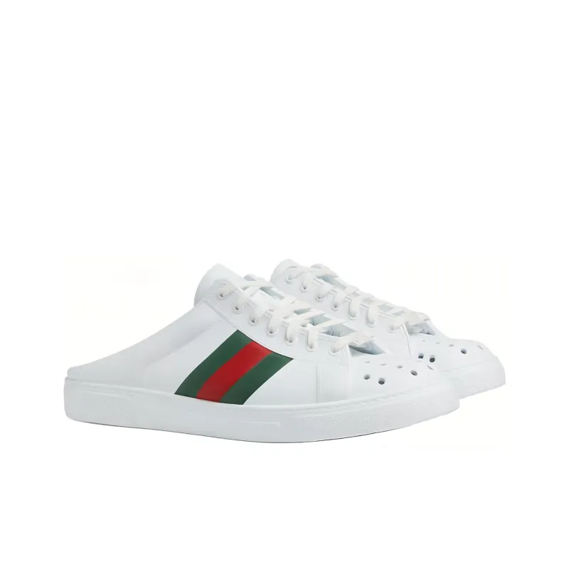 GUCCI ACE Wrap toe Slippers Men's White-3