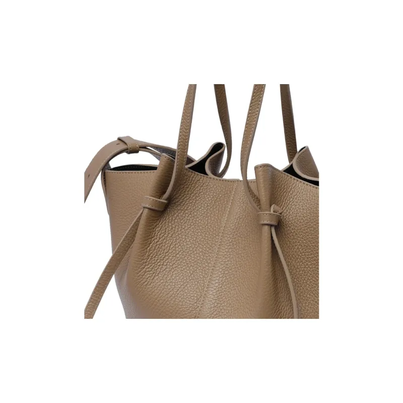 YUZEFI Calfskin Portable Crossbody Bag, Shoulder Bag Women's Beige-3