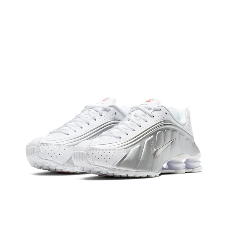 Nike Shox R4 White Metallic Silver-2