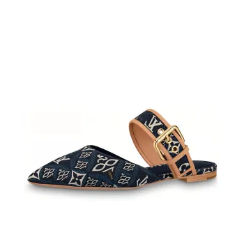 LOUIS VUITTON Since 1854 Sofia Flat Mules 'Navy' Women's