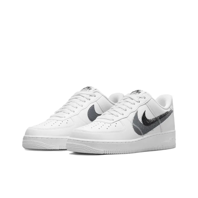 Nike Air Force 1 Low '07 Spray Paint Swoosh White Black Grey-2