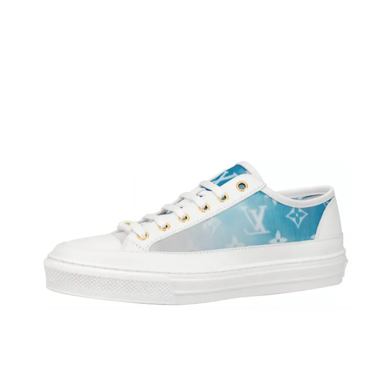 LOUIS VUITTON Stellar Sneakers 'White With Fading Blue Monogram' Women's-0