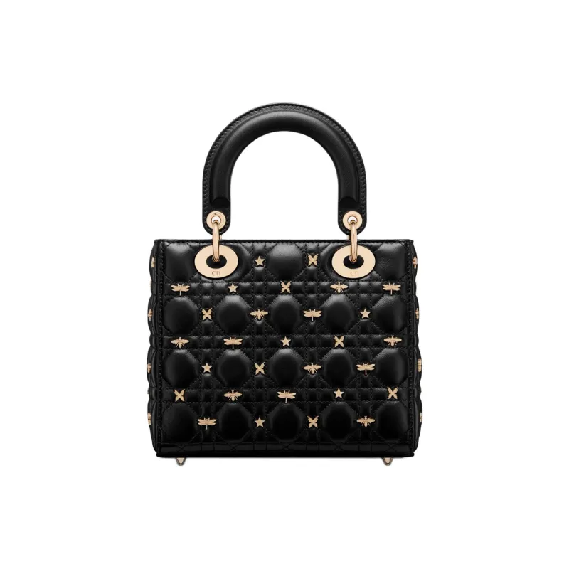 DIOR Lady DiorMy ABCDior Lambskin Shoulder Bag Crossbody Bag Handbag Small Size Women's Black-3