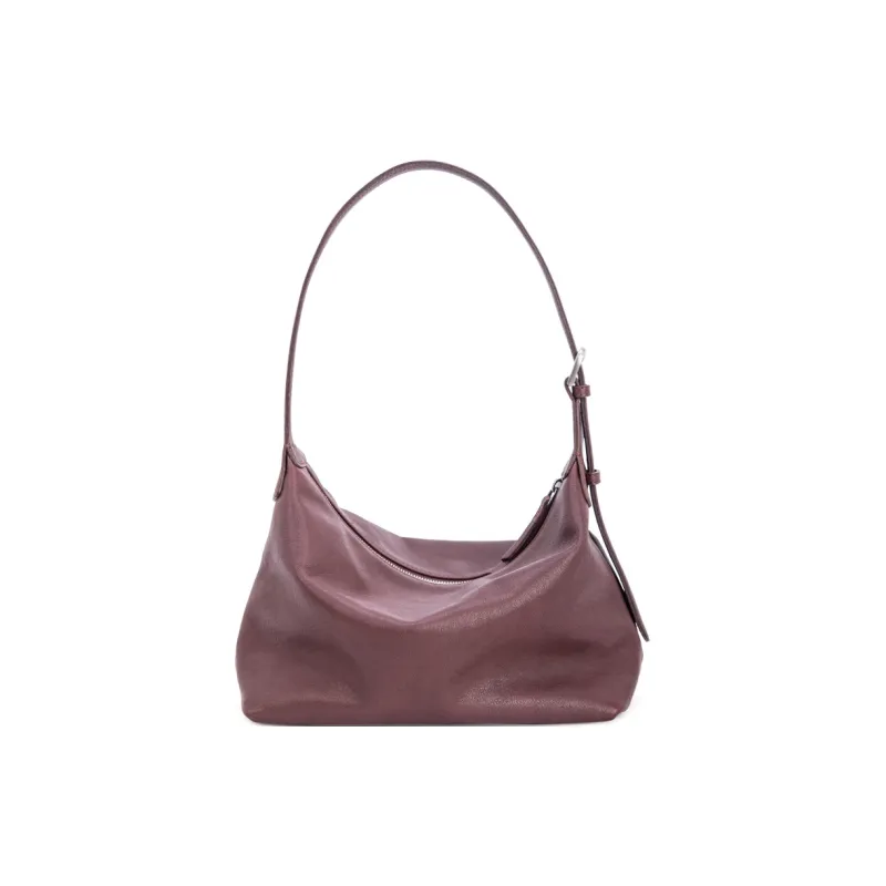 VENOF Cow Leather Shoulder Bag Medium Size Women's Light Tea Brown/Rock Desert Black/Vintage Red-17