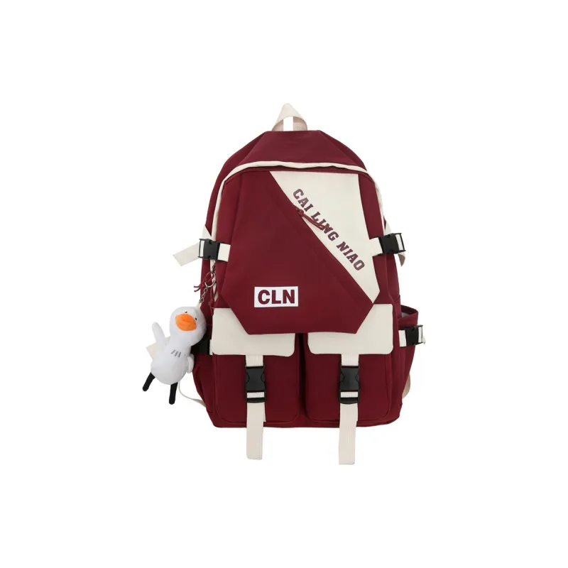 OURFUN Nylon Backpack Unisex Black/Burgundy/Violet/Green/Blue-1