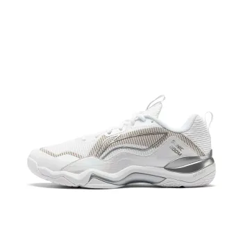 LiNing OP Abrasion Resistant Low Top Badminton Shoes Unisex White