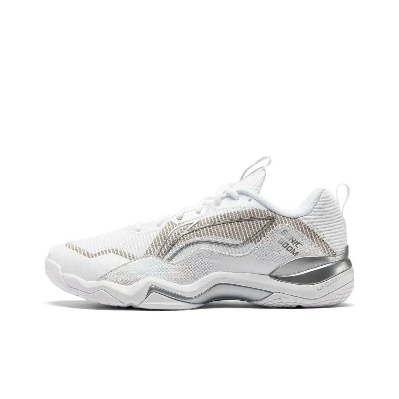 LiNing Sonic Boom EG3.0 OP Abrasion Resistant Low Top Badminton Shoes Unisex White-0