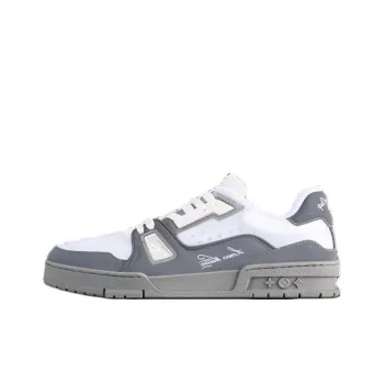 LOUIS VUITTON Trainer Skateboard Shoes Unisex Low Top White Gray
