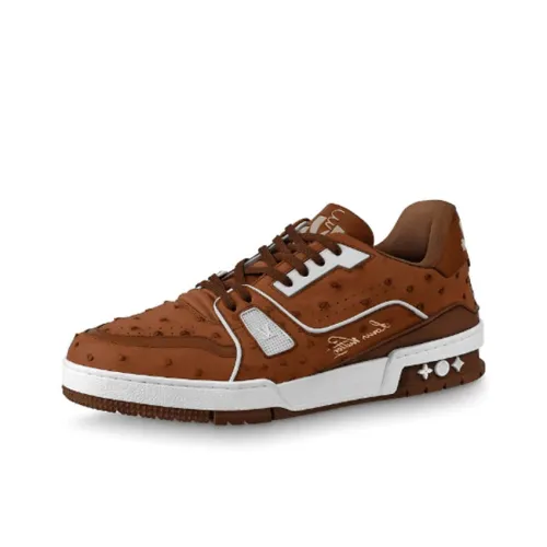 LOUIS VUITTON Trainer Stylish Skateboarding Shoes Unisex Chocolate Brown