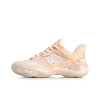 LiNing Sonic Boom OP Cushioning Anti Slip And Wear Resistant Support Low Top Badminton Shoes Women's Neon Orange Pink