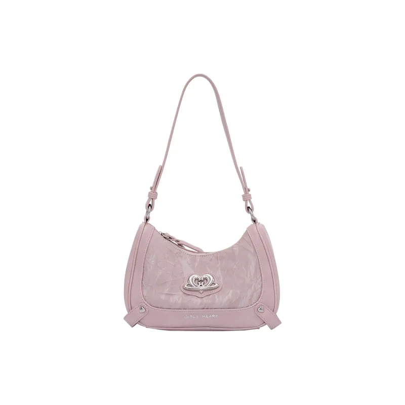 Girls Heart Artificial Leather Shoulder Bag Women's Pink/Silver/Beige-0