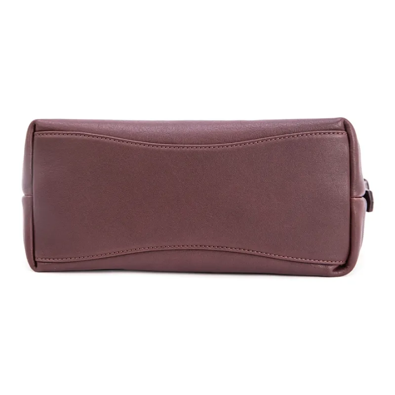 VENOF Cow Leather Shoulder Bag Medium Size Women's Light Tea Brown/Rock Desert Black/Vintage Red-20