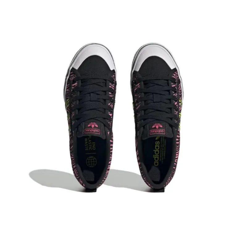 Adidas Nizza Platform Core Black Solar Yellow Bliss Pink Women's-4