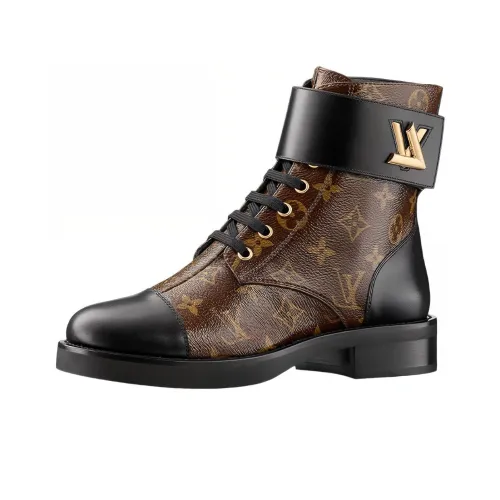 LOUIS VUITTON Wonderland Ankle Boots Women's Brown