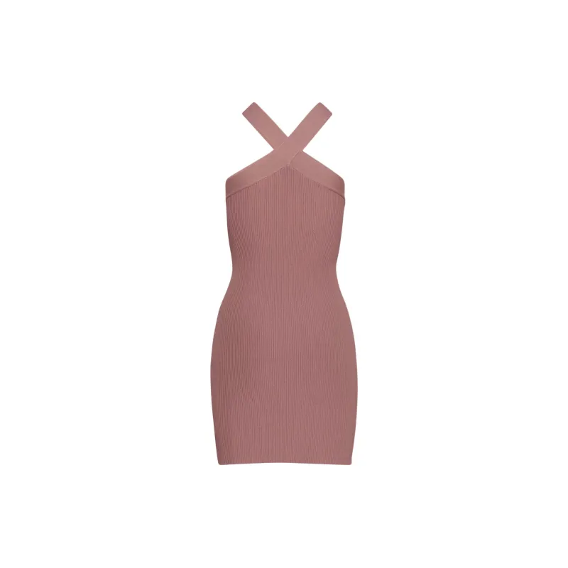 ARITZIA Babaton Sculpt Knit Criss Cross Dress Sleeveless Dress Women's Red Willow-1