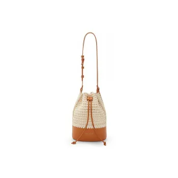 CHARLES&KEITH Woven Combo Bag, Bucket Bag, Shoulder Bag Women's Brandy/Olive Green