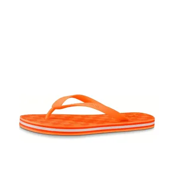 LOUIS VUITTON Molitor Damier Flip Flops Men's Orange