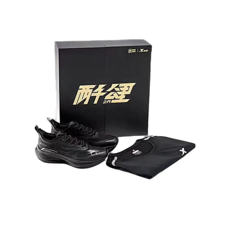 XTEP Two Thousand Kilometers 2.0 Cushioning Anti Slip Wear Resistant Breathability Low Top Running Shoes Men's Black-2