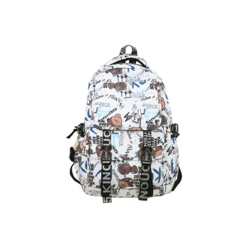 Venerable Brahma Nylon Backpack Regular Unisex White/Black/Gray/Orange