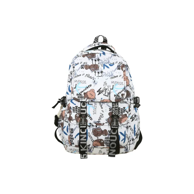 Venerable Brahma Nylon Backpack Regular Unisex White/Black/Gray/Orange-0
