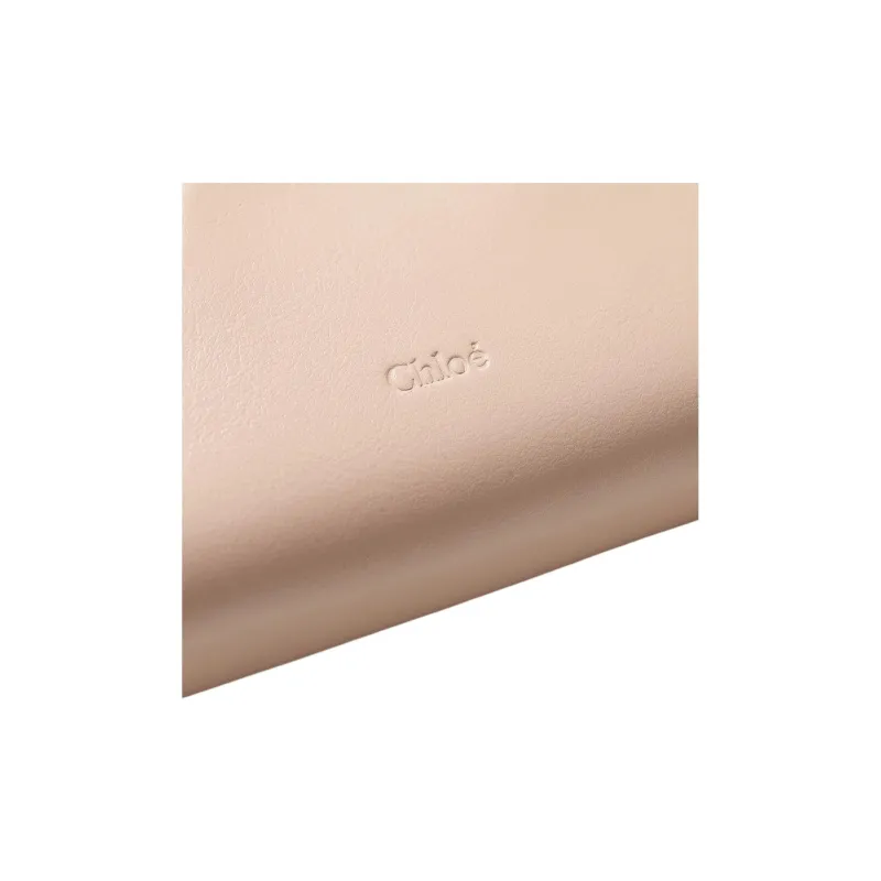 Chloe Linda Leather Wallet Mini Women's Pink & Beige-6