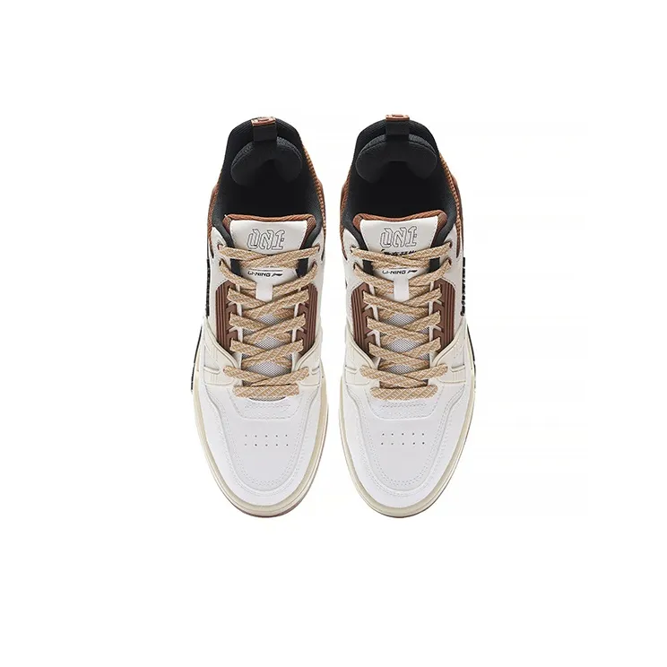 LiNing 001 BTC 001 Btc Low Top Skateboard Shoes Men's White Brown-3