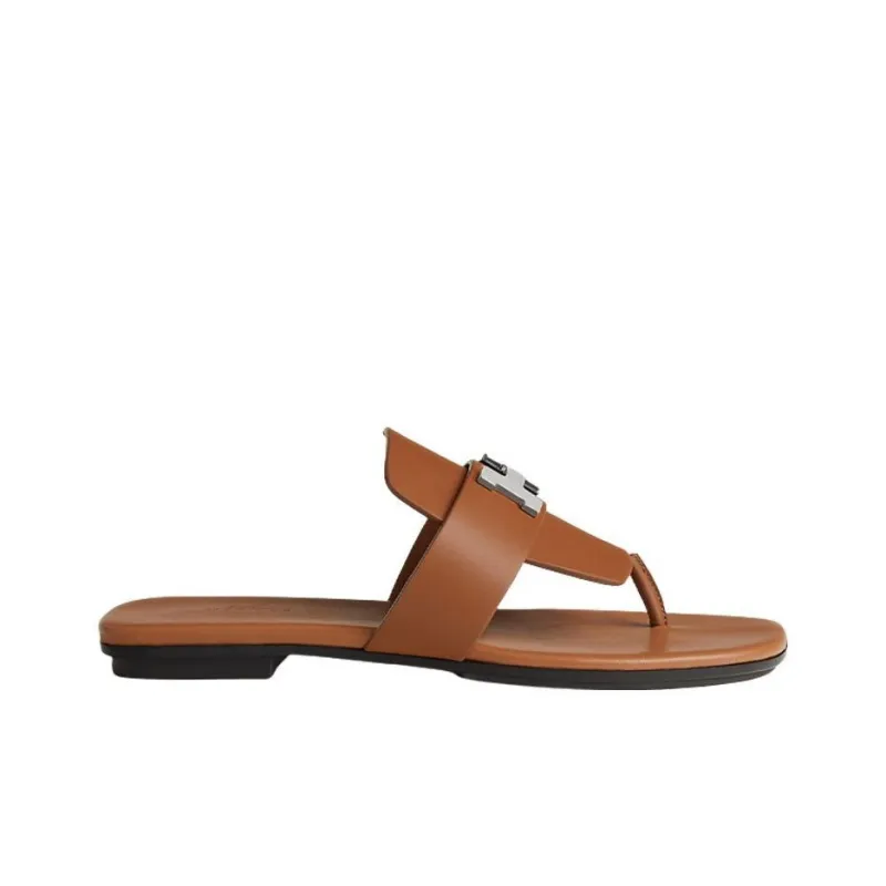 HERMES Galerie Stylish Sandal Women's Brown-1