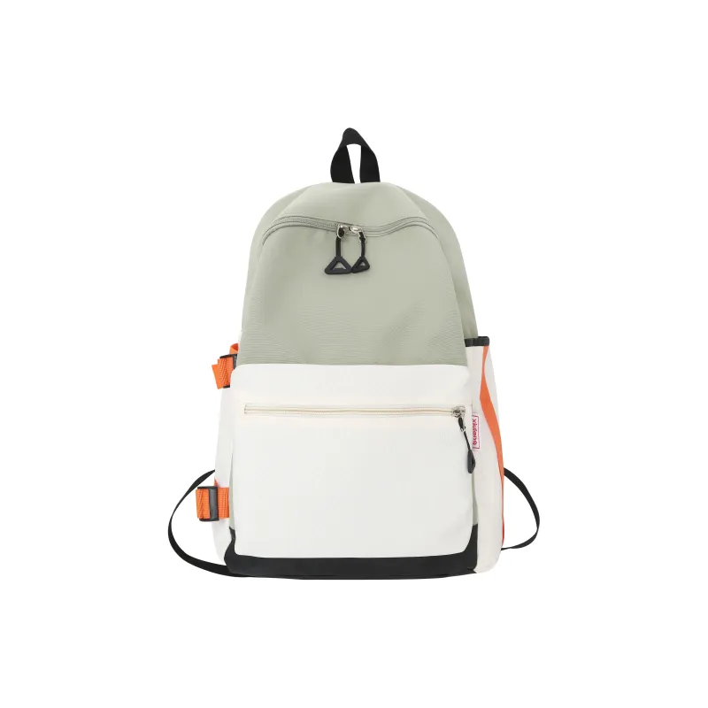 OURFUN Nylon Fabric Backpack Unisex Black/Army Green/Navy Blue-3
