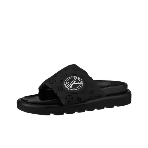 LOUIS VUITTON Slide Slippers Women's Black