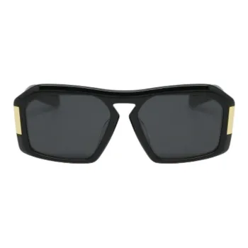 KESSLER Acetate Oval Sunglasses Unisex Black