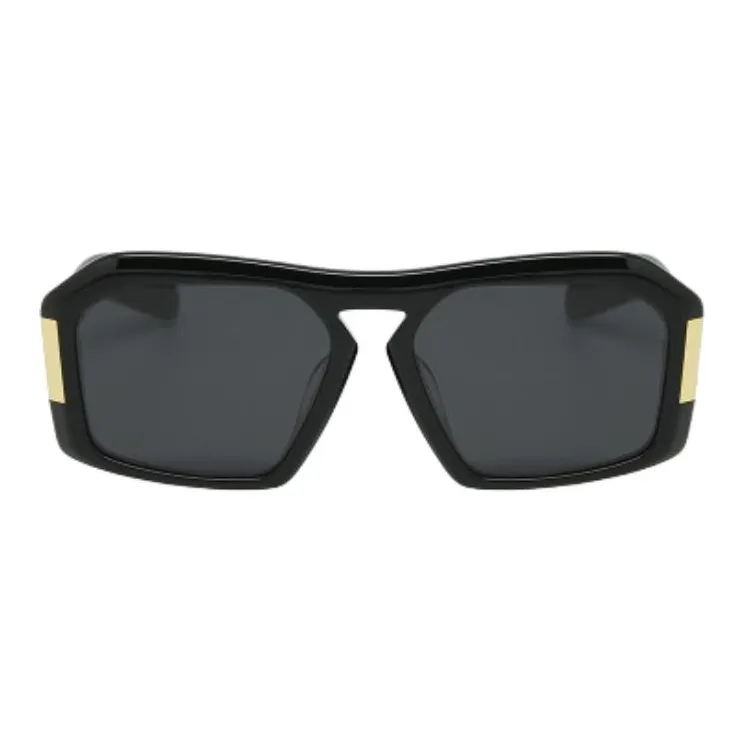 KESSLER Acetate Oval Sunglasses Unisex Black-0