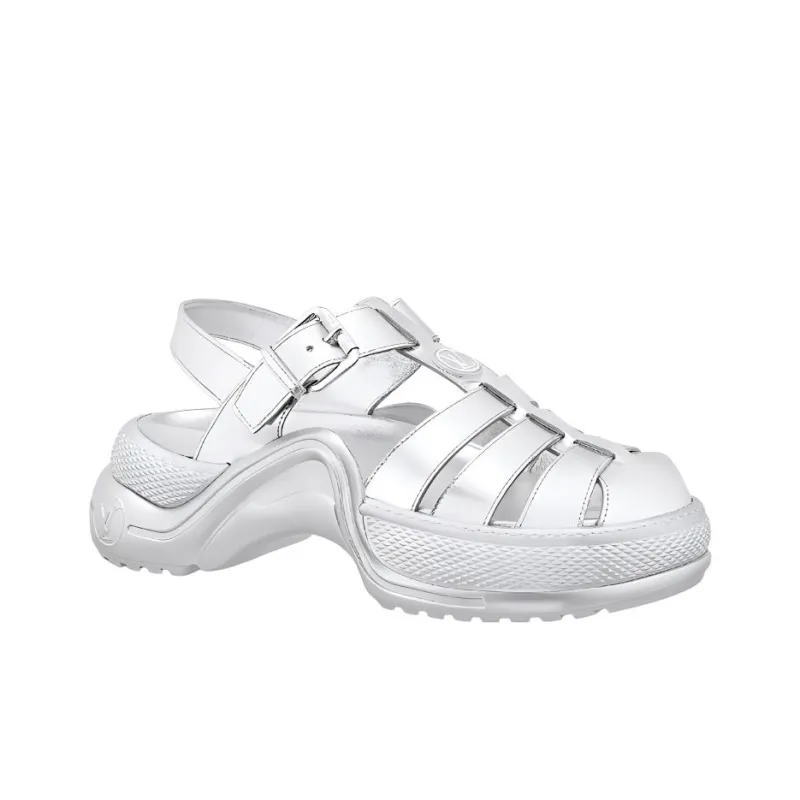 LOUIS VUITTON Archlight 1.0 Line Roman Sandals Women's Silver-1