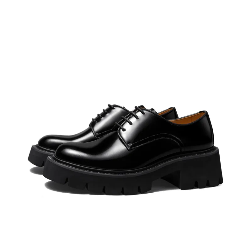 THOM WILLS Cleanfit Shiny Derby Shoes Casual Shoes Unisex Black-6