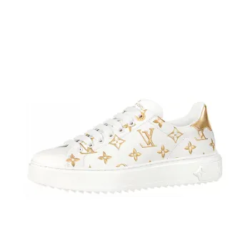 LOUIS VUITTON Time Out Sneakers 'White With Gold Monogram' Women's
