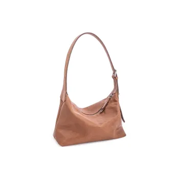 VENOF Cow Leather Shoulder Bag Medium Size Women's Light Tea Brown/Rock Desert Black/Vintage Red