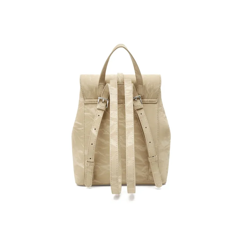 JOSINY PU Backpack Medium Size Women's Silver Gray/Ecru/Brown-10
