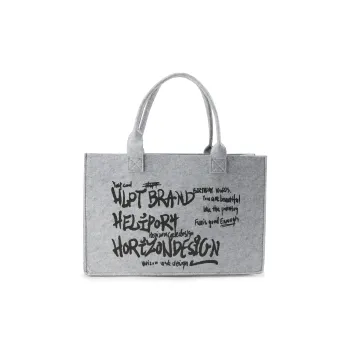 HELIPORT Chemical Fiber Felt Handbag Unisex Gray