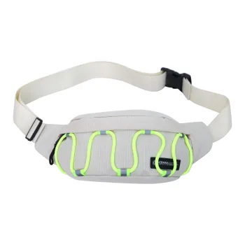 OURFUN Nylon Fabric Waist Bag Chest Bag Unisex Ecru/Gray/Black/Purple/Blue