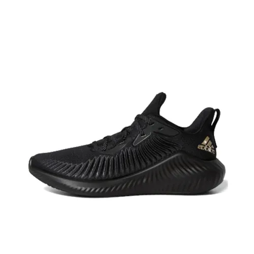 Adidas AlphaBounce Running Shoes Unisex Low-Top Black/Gold