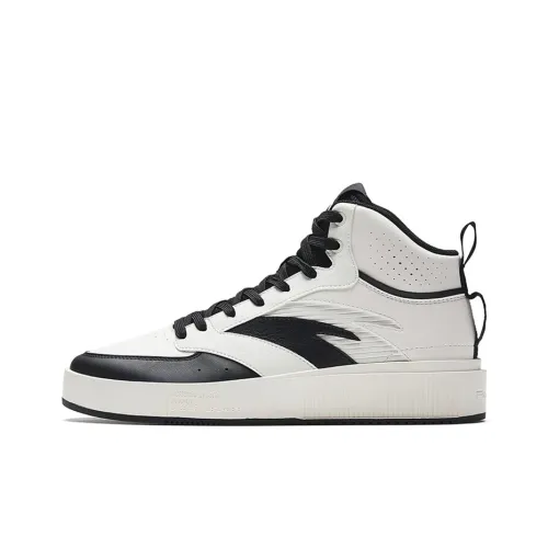 ANTA Milk Lid 2 Skateboard Shoes Men High-Top Black/White